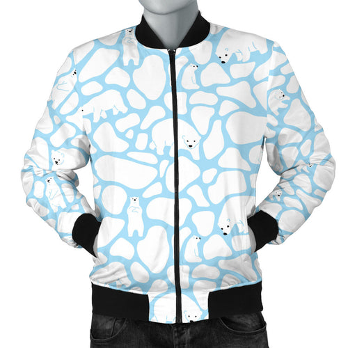 Polar Bear Ice Pattern Men Bomber Jacket