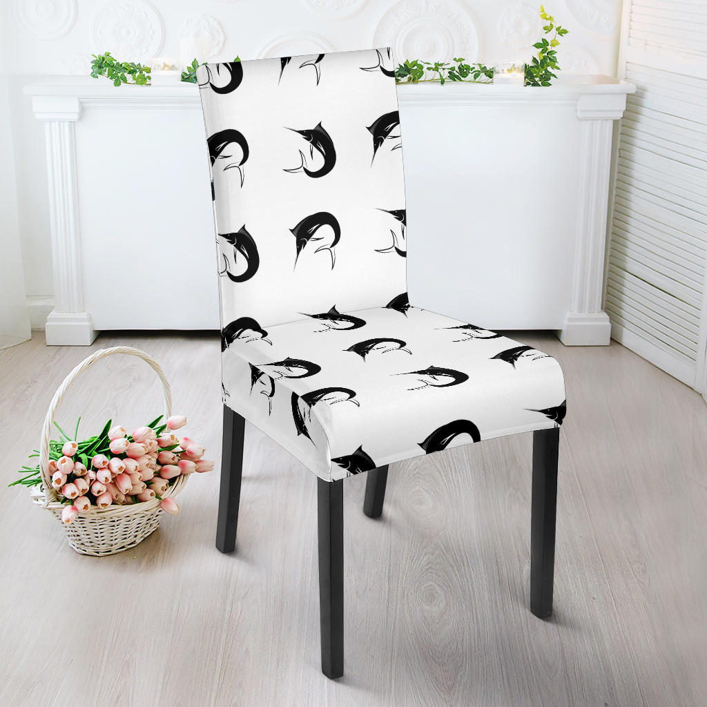 Swordfish Pattern Print Design 01 Dining Chair Slipcover