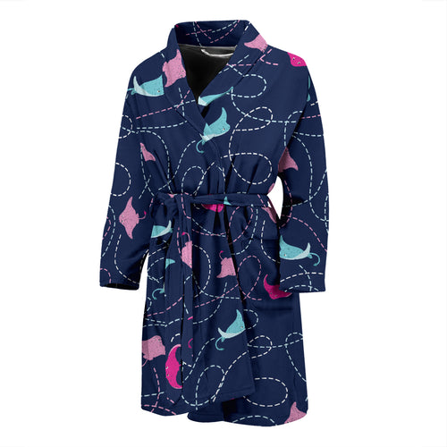 Stingray Pattern Print Design 05 Men Bathrobe