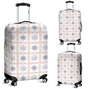 Nautical Steering Wheel Rudder Compass Pattern Luggage Covers