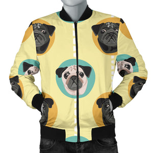 Pug Head Pattern Men Bomber Jacket