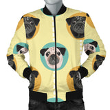 Pug Head Pattern Men Bomber Jacket