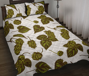 Hop Leaves Pattern Quilt Bed Set