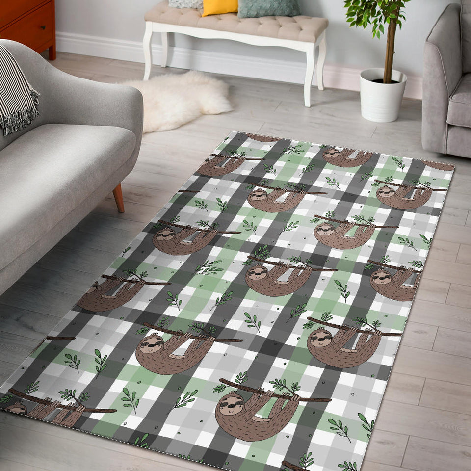 Sloth Pattern Stripe Background Area Rug