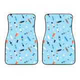 Surfboard Pattern Print Design 05 Front Car Mats