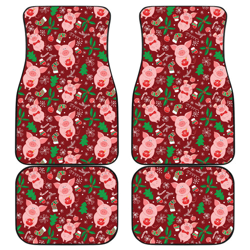 Pig Pattern Print Design 01 Front and Back Car Mats