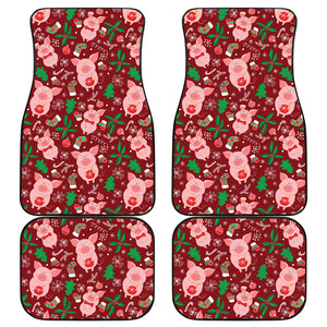 Pig Pattern Print Design 01 Front and Back Car Mats