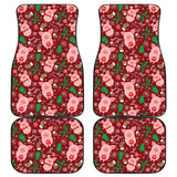 Pig Pattern Print Design 01 Front and Back Car Mats