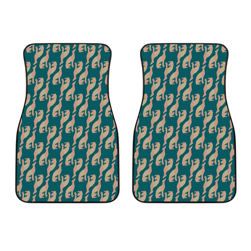 Greyhound Pattern Print Design 05 Front Car Mats