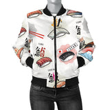 Sushi Japanese Pattern Women Bomber Jacket
