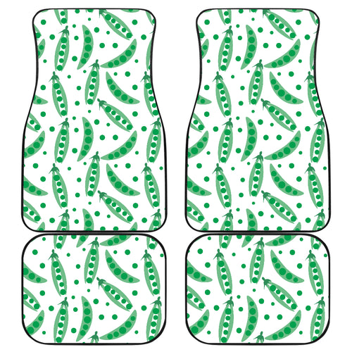 Green Peas Pattern Print Design 01 Front and Back Car Mats