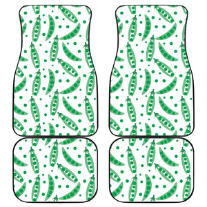 Green Peas Pattern Print Design 01 Front and Back Car Mats