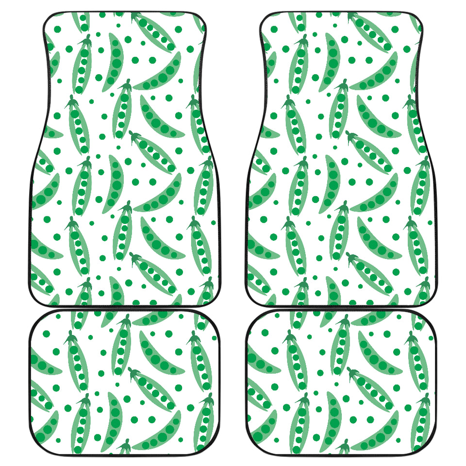 Green Peas Pattern Print Design 01 Front and Back Car Mats