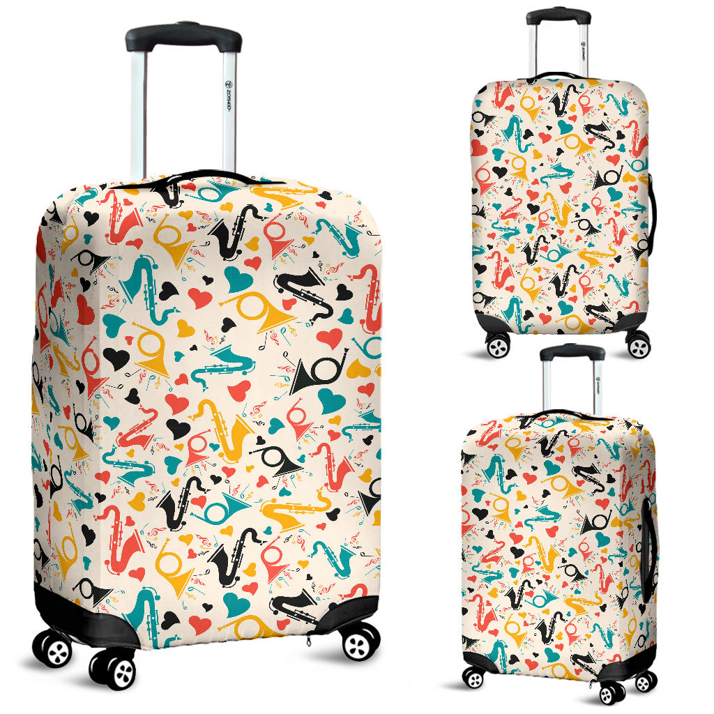 Saxophone Pattern Background Luggage Covers
