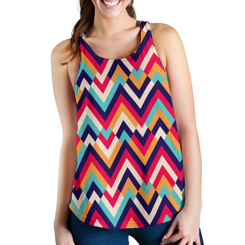 Zigzag Chevron Pattern Background Women Racerback Tank Top