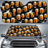 Beer Pattern Background Car Sun Shade