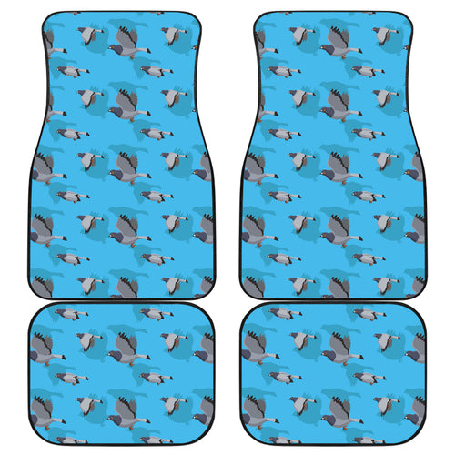 Pigeon Pattern Print Design 05 Front and Back Car Mats