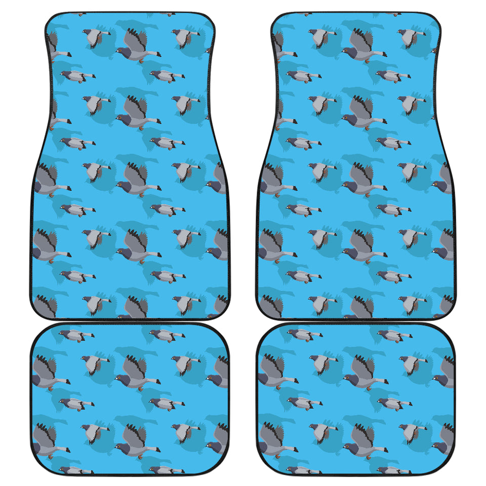 Pigeon Pattern Print Design 05 Front and Back Car Mats