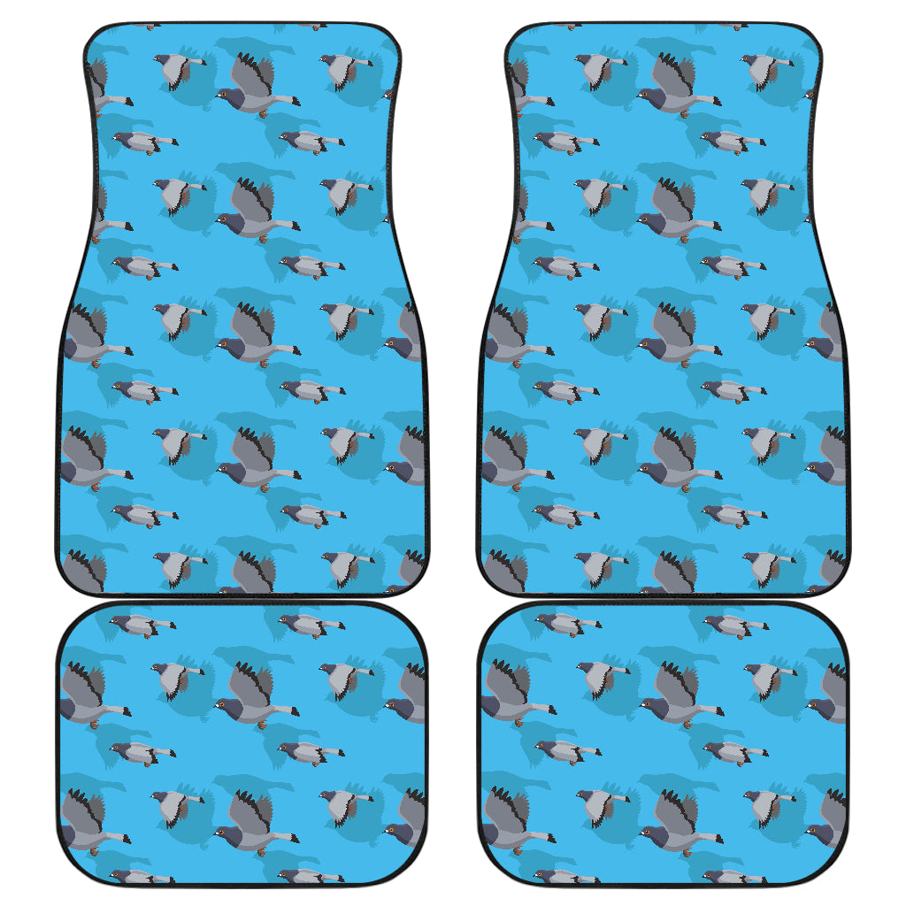 Pigeon Pattern Print Design 05 Front and Back Car Mats