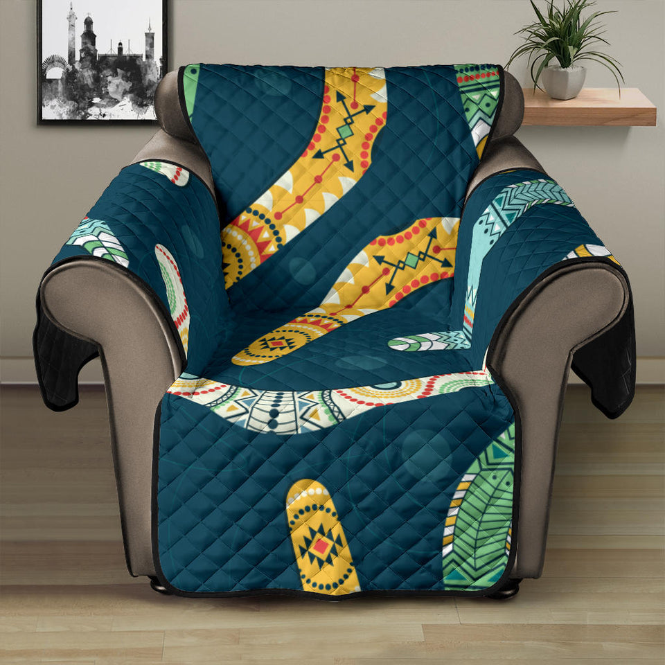 Boomerang Aboriginal Pattern Dark Background Recliner Cover Protector