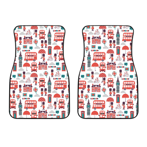 British Pattern Print Design 02 Front Car Mats