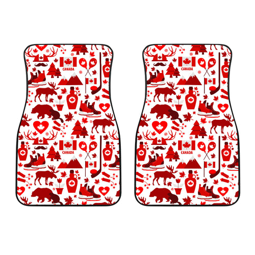 Canada Pattern Print Design 04 Front Car Mats