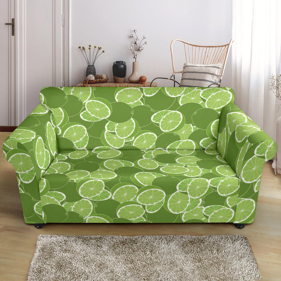 Lime Pattern Background Loveseat Couch Slipcover