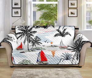 Sailboat Pattern Background Sofa Cover Protector