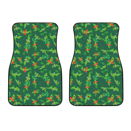 Green Peas Pattern Print Design 05 Front Car Mats