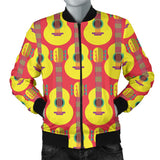 Classic Guitar Theme Pattern Men Bomber Jacket