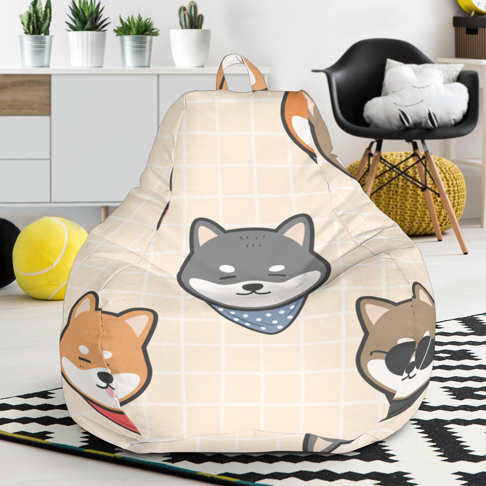 Shiba Inu Head Pattern Bean Bag Cover