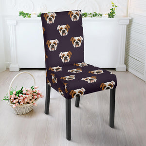 English Bulldog Pattern Print Design 03 Dining Chair Slipcover