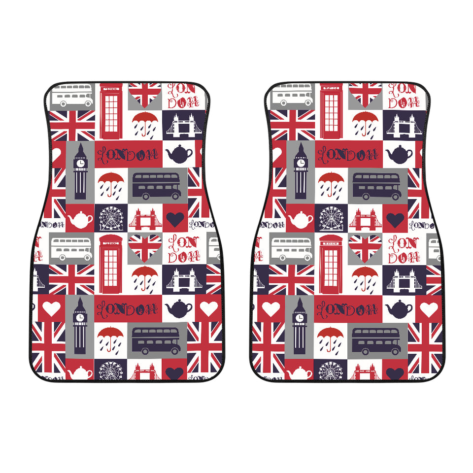 British Pattern Print Design 03 Front Car Mats