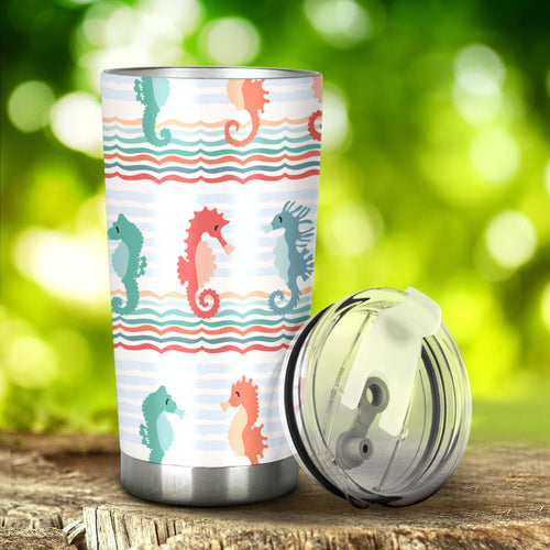 Seahorse Pattern Theme Tumbler