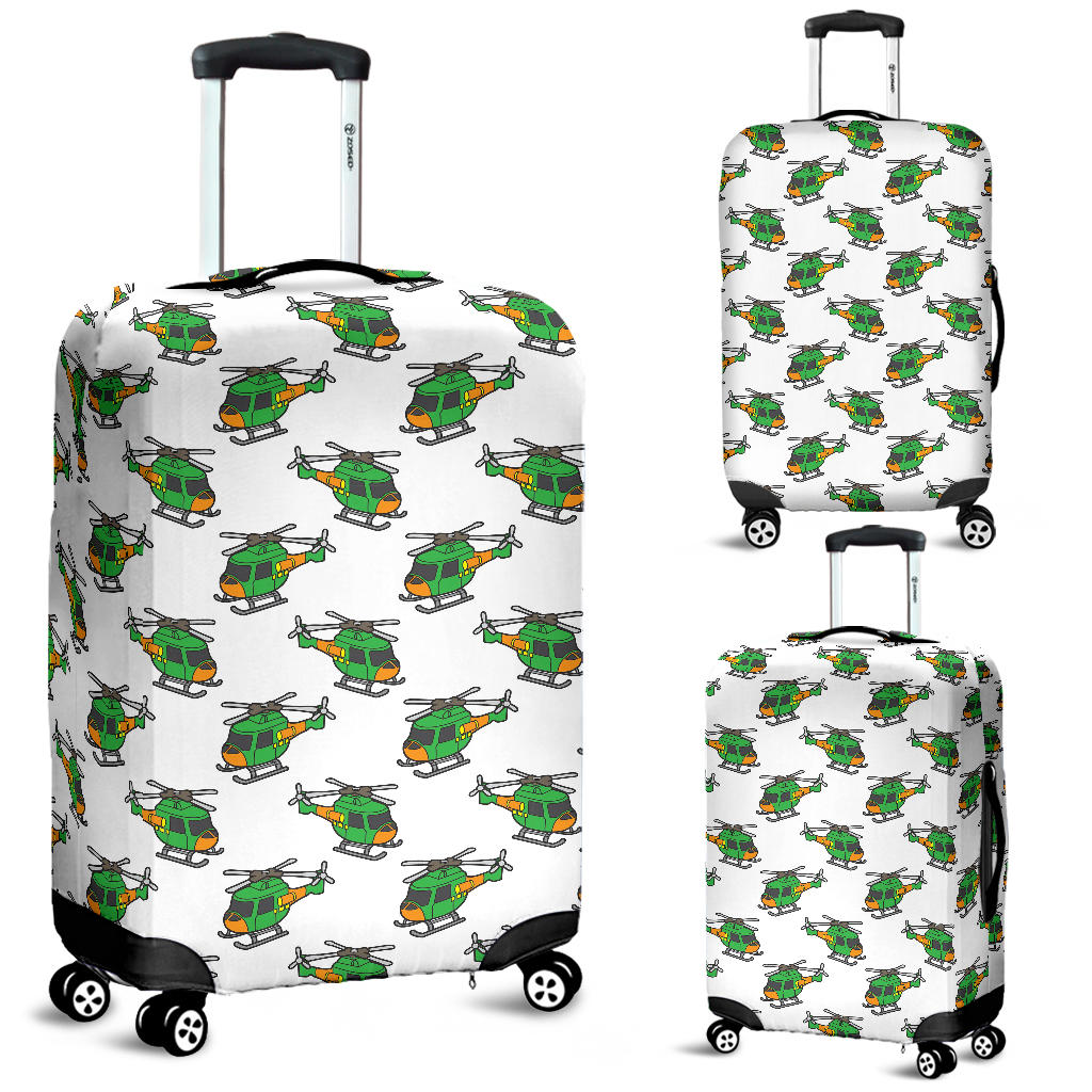 Green Amy Helicopter Pattern Luggage Covers