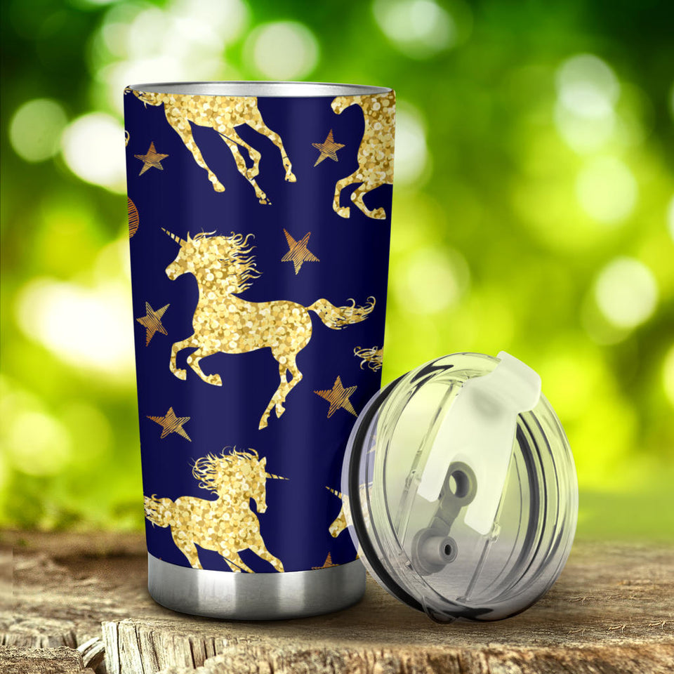 Unicorn Gold Pattern Tumbler