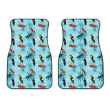 Surfboard Pattern Print Design 03 Front Car Mats