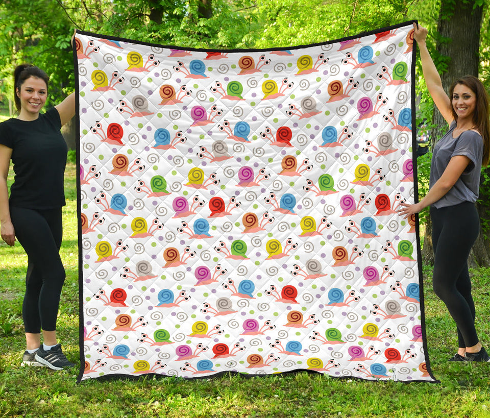 Snail Pattern Print Design 05 Premium Quilt