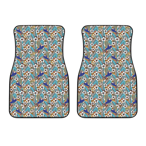 Hummingbird Pattern Print Design 02 Front Car Mats