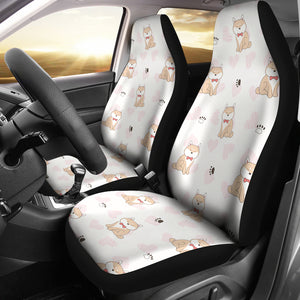 Cute Shiba Inu Heart Pattern Universal Fit Car Seat Covers