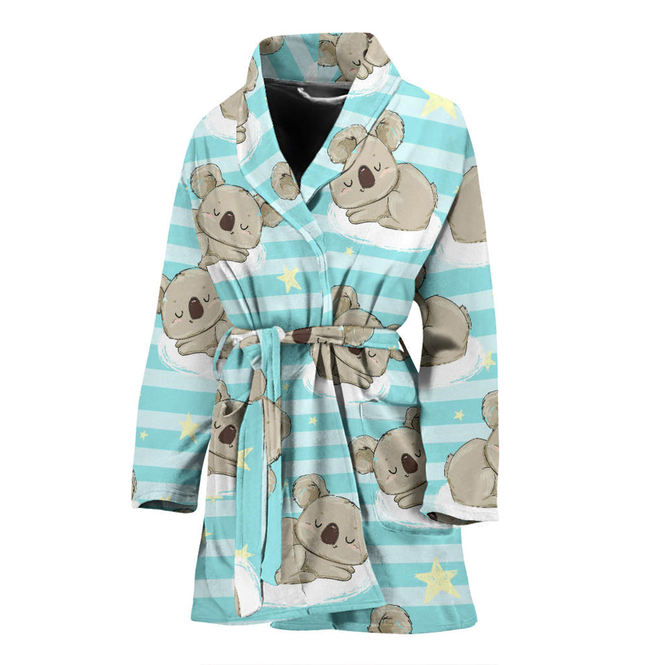 Sleep Koala Pattern Women Bathrobe