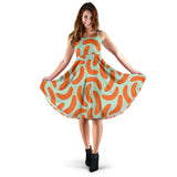 Sausage Pattern Print Design 04 Sleeveless Midi Dress