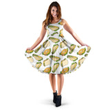 Sandwich Pattern Print Design 05 Sleeveless Midi Dress