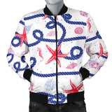 Starfish Shell Rope Pattern Men Bomber Jacket