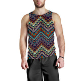 Zigzag Chevron African Afro Dashiki Adinkra Kente Pattern Men Tank Top