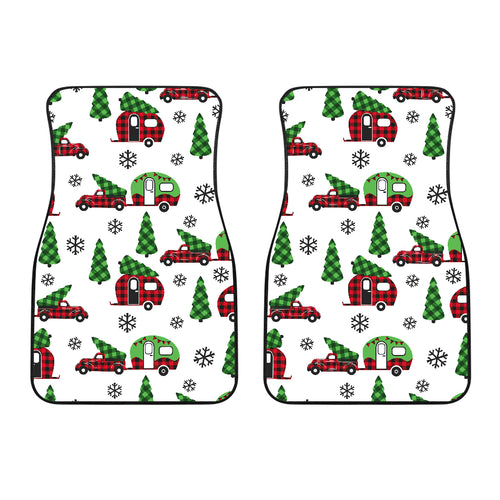 Camper Van Pattern Print Design 05 Front Car Mats