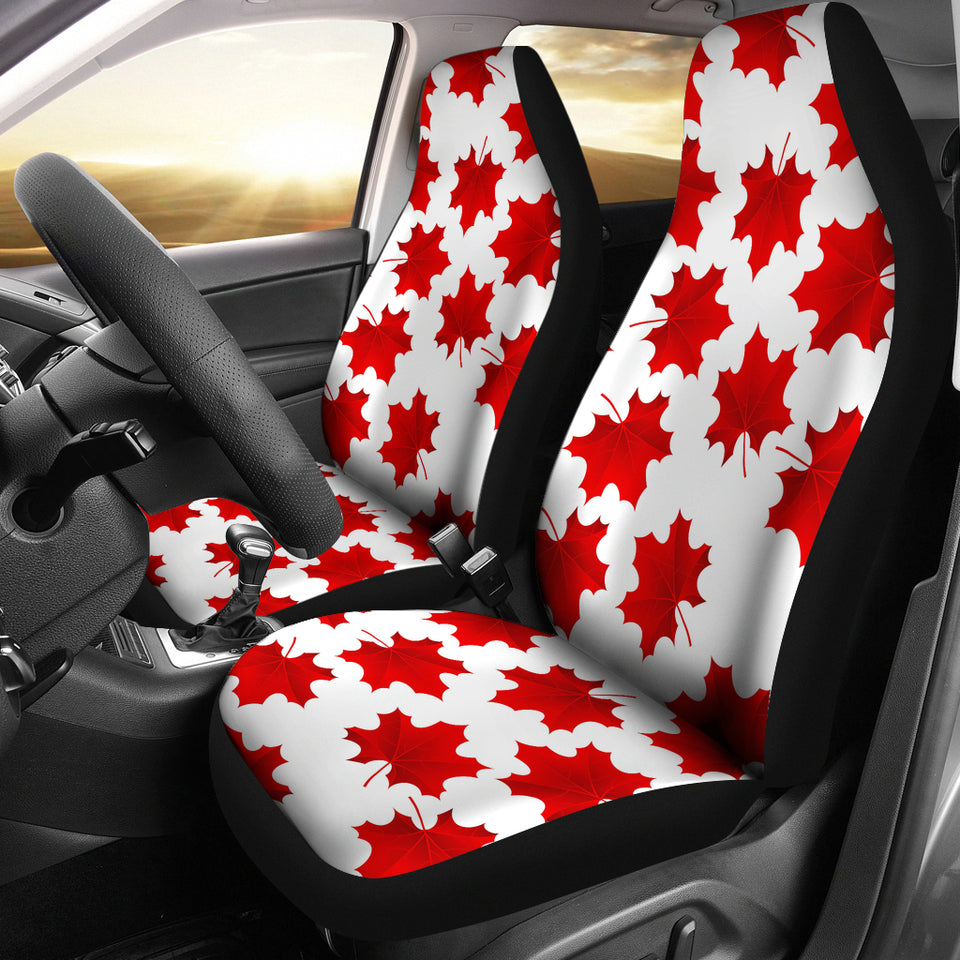 Red Maple Leaves Pattern Universal Fit Car Seat Covers