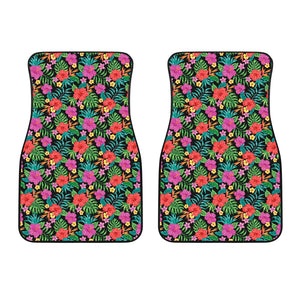 Hibiscus Pattern Print Design 01 Front Car Mats