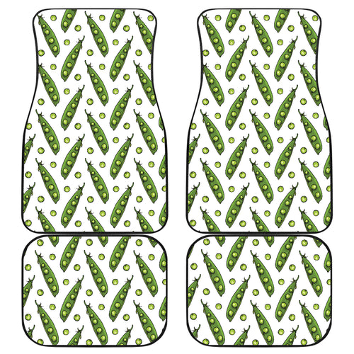 Green Peas Pattern Print Design 03 Front and Back Car Mats