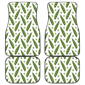 Green Peas Pattern Print Design 03 Front and Back Car Mats